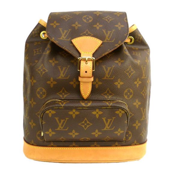 Louis Vuitton Montsouris MM Monogram Rucksack Backpack Brown Gold Metal Fittings - Picture 5 of 10